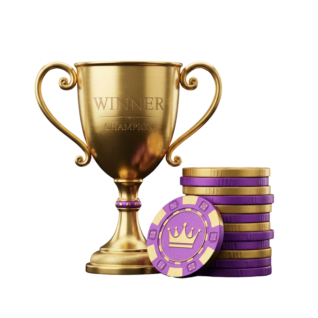 Gold trophy cup on a table, used here as decor rather than a promise