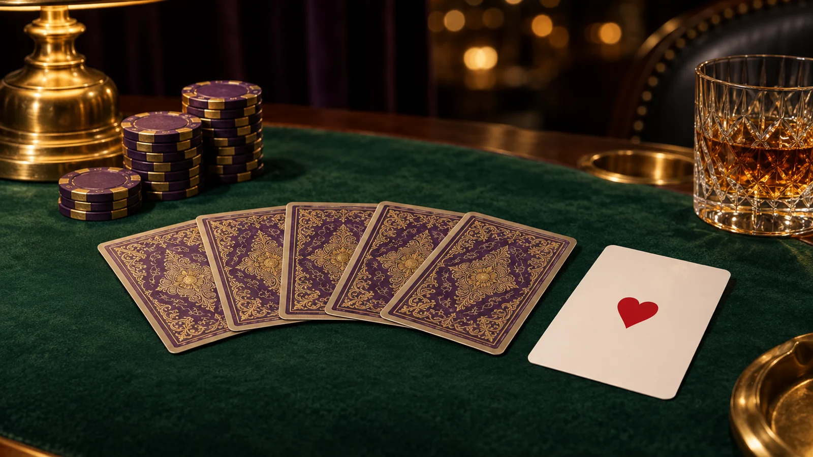 Playing cards fanned across a felt table, standing in for a closer look at the operator behind Here2Win Casino